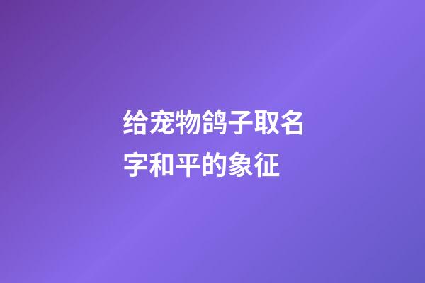 给宠物鸽子取名字和平的象征