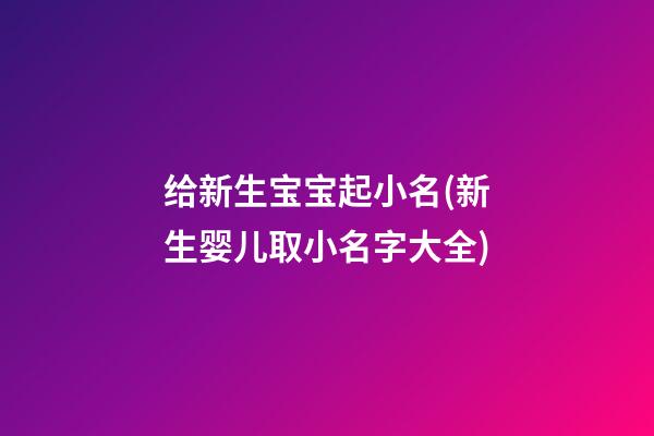 给新生宝宝起小名(新生婴儿取小名字大全)