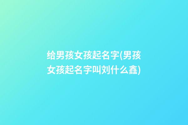 给男孩女孩起名字(男孩女孩起名字叫刘什么鑫)