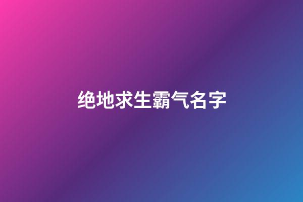 绝地求生霸气名字