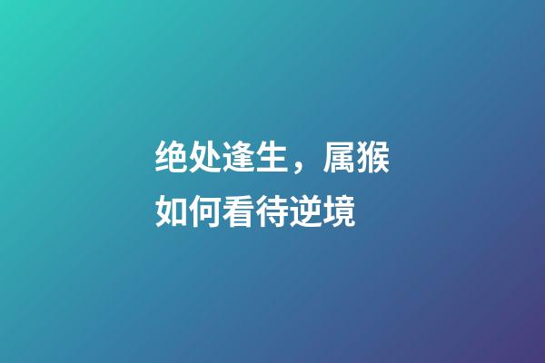 绝处逢生，属猴如何看待逆境