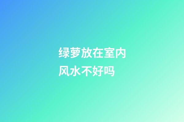 绿萝放在室内风水不好吗