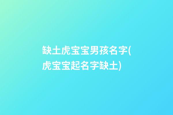 缺土虎宝宝男孩名字(虎宝宝起名字缺土)