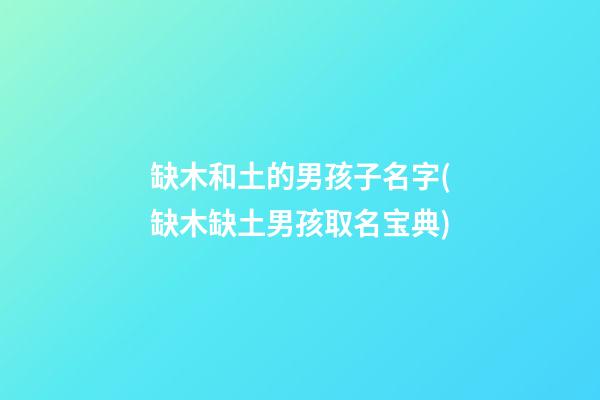缺木和土的男孩子名字(缺木缺土男孩取名宝典)