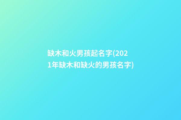 缺木和火男孩起名字(2021年缺木和缺火的男孩名字)