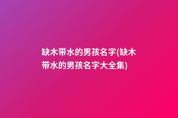 缺木带水的男孩名字(缺木带水的男孩名字大全集)