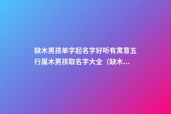 缺木男孩单字起名字好听有寓意五行属木男孩取名字大全（缺木的单字男孩名字）