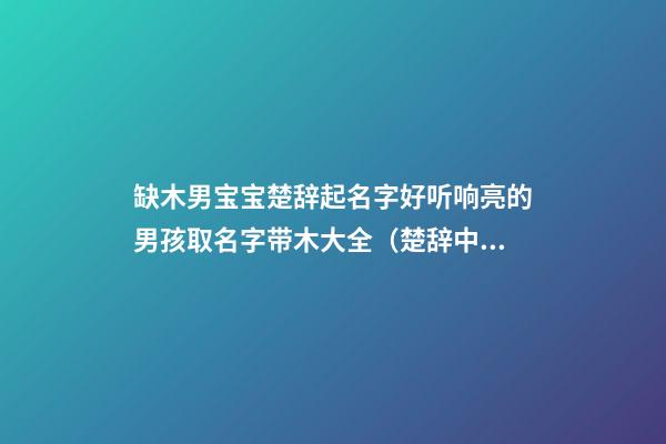 缺木男宝宝楚辞起名字好听响亮的男孩取名字带木大全（楚辞中大气的男孩名字,缺木）