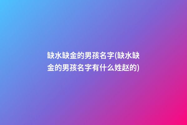 缺水缺金的男孩名字(缺水缺金的男孩名字有什么姓赵的)