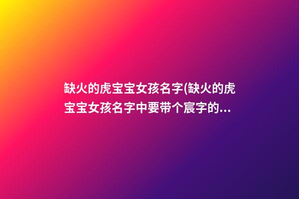 缺火的虎宝宝女孩名字(缺火的虎宝宝女孩名字中要带个宸字的)