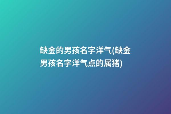 缺金的男孩名字洋气(缺金男孩名字洋气点的属猪)