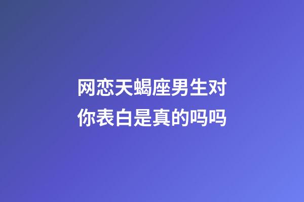 网恋天蝎座男生对你表白是真的吗吗-第1张-星座运势-玄机派