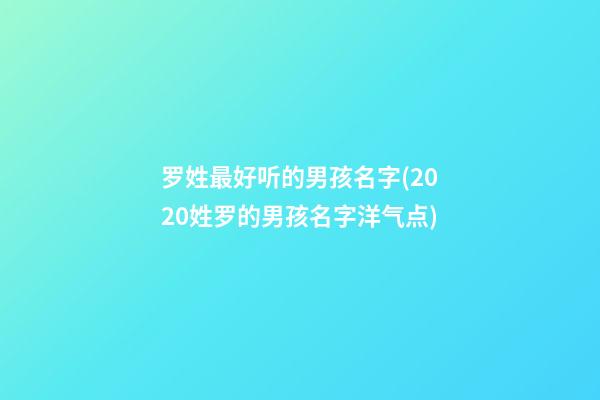 罗姓最好听的男孩名字(2020姓罗的男孩名字洋气点)