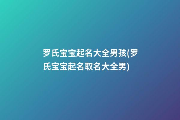 罗氏宝宝起名大全男孩(罗氏宝宝起名取名大全男)