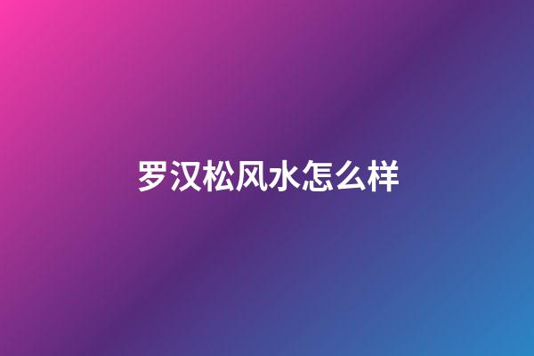 罗汉松风水怎么样