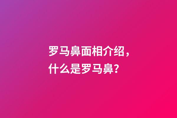 罗马鼻面相介绍，什么是罗马鼻？