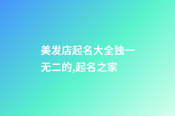 美发店起名大全独一无二的,起名之家-第1张-店铺起名-玄机派