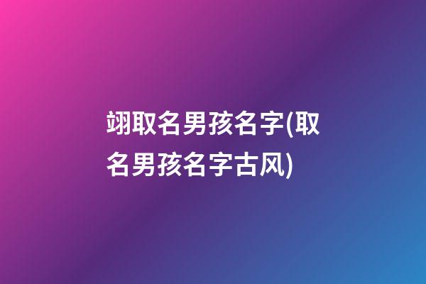 翊取名男孩名字(取名男孩名字古风)