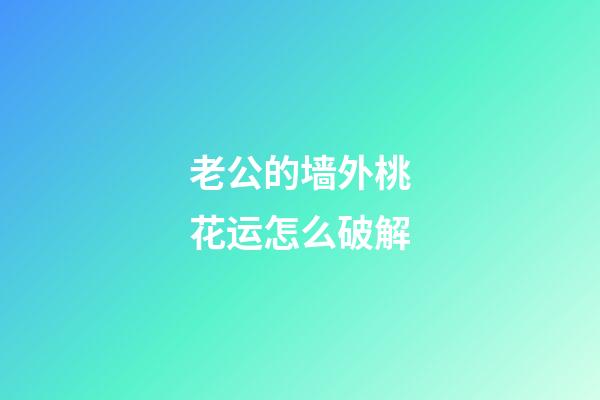 老公的墙外桃花运怎么破解