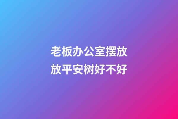 老板办公室摆放放平安树好不好