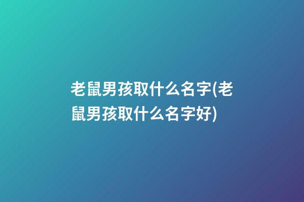 老鼠男孩取什么名字(老鼠男孩取什么名字好)