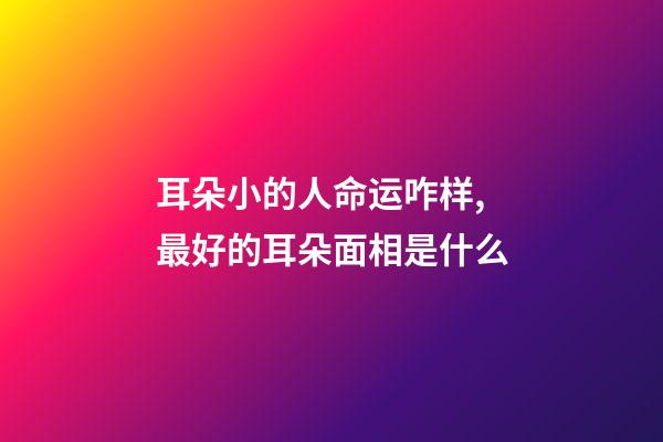 耳朵小的人命运咋样,最好的耳朵面相是什么