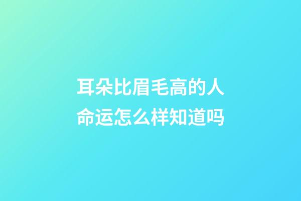 耳朵比眉毛高的人命运怎么样知道吗