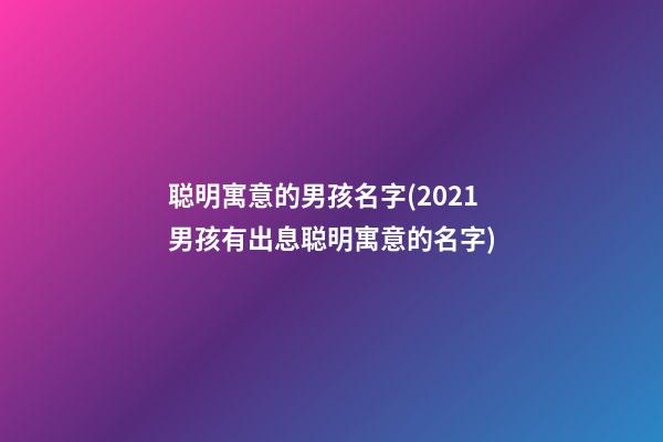 聪明寓意的男孩名字(2021男孩有出息聪明寓意的名字)