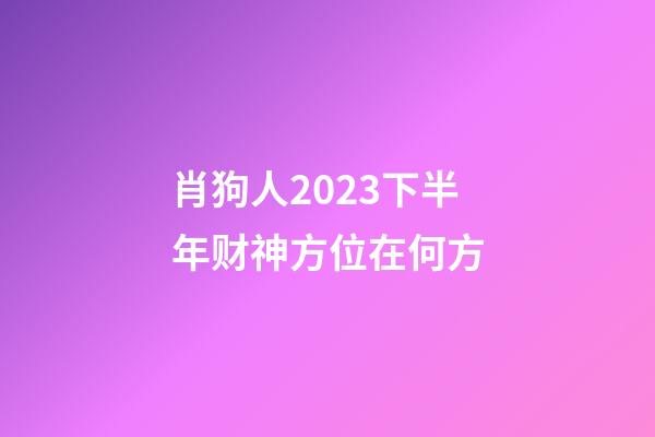 肖狗人2023下半年财神方位在何方