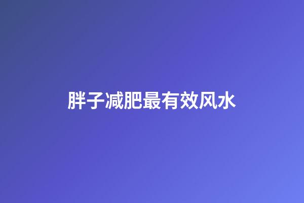 胖子减肥最有效风水