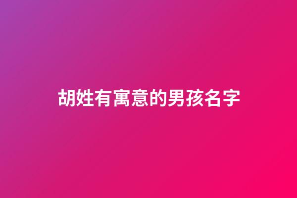 胡姓有寓意的男孩名字
