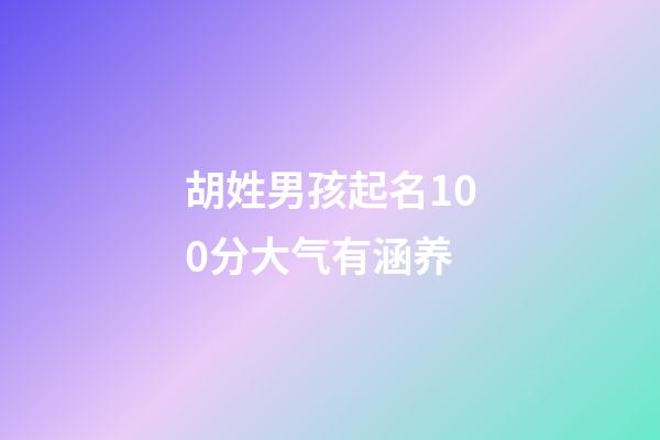 胡姓男孩起名100分大气有涵养