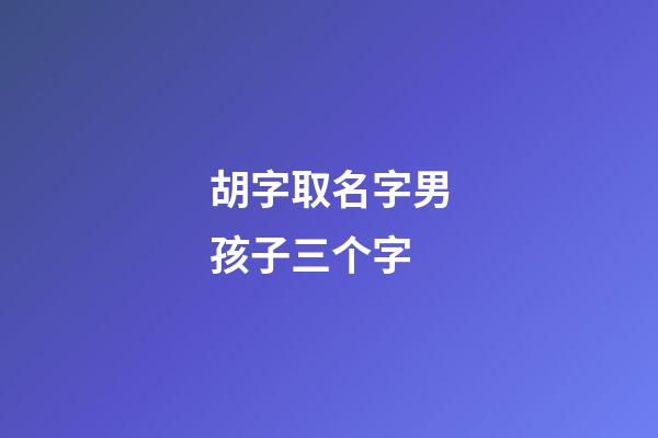 胡字取名字男孩子三个字