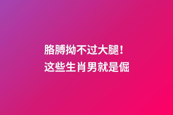 胳膊拗不过大腿！这些生肖男就是倔