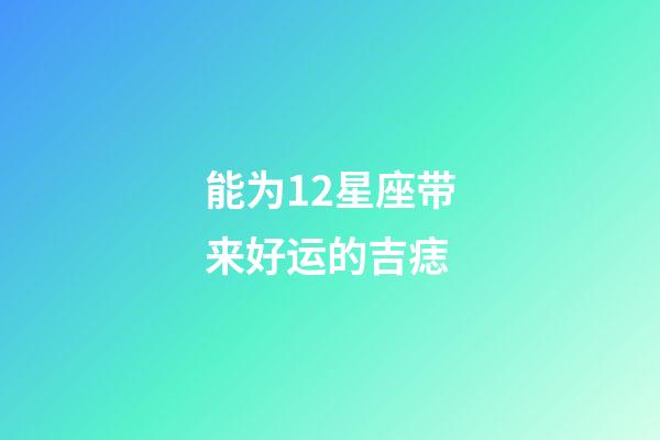 能为12星座带来好运的吉痣