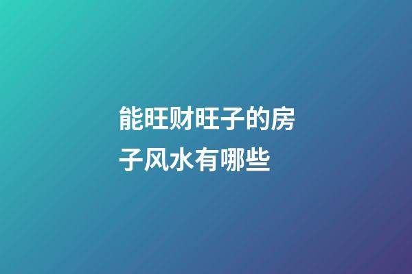 能旺财旺子的房子风水有哪些