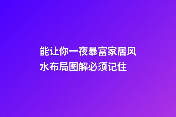 能让你一夜暴富家居风水布局图解必须记住