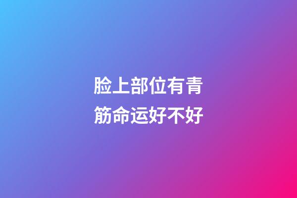 脸上部位有青筋命运好不好