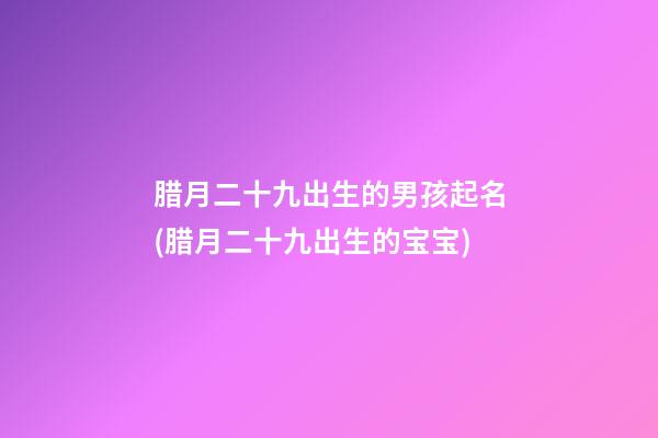 腊月二十九出生的男孩起名(腊月二十九出生的宝宝)