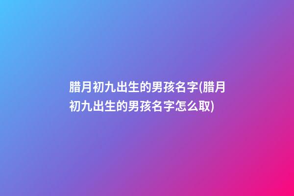 腊月初九出生的男孩名字(腊月初九出生的男孩名字怎么取)