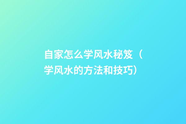 自家怎么学风水秘笈（学风水的方法和技巧）