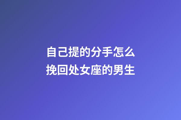 自己提的分手怎么挽回处女座的男生-第1张-星座运势-玄机派