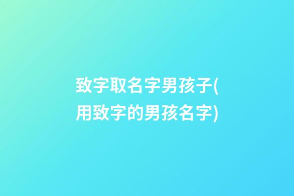 致字取名字男孩子(用致字的男孩名字)