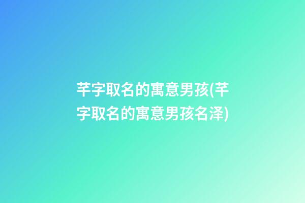 芊字取名的寓意男孩(芊字取名的寓意男孩名泽)