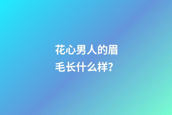 花心男人的眉毛长什么样？