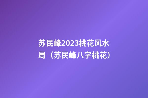 苏民峰2023桃花风水局（苏民峰八字桃花）