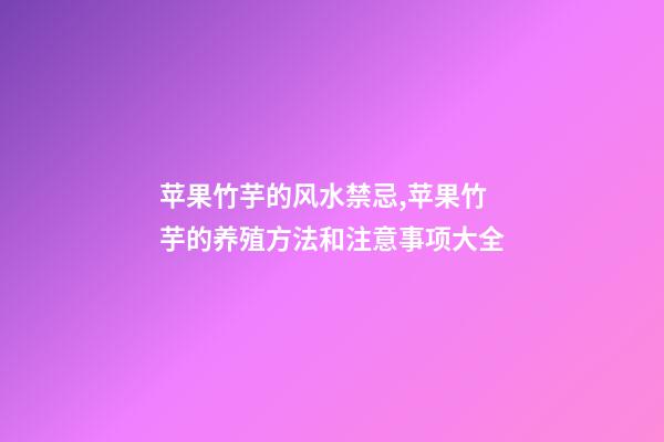 苹果竹芋的风水禁忌,苹果竹芋的养殖方法和注意事项大全