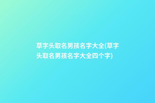 草字头取名男孩名字大全(草字头取名男孩名字大全四个字)