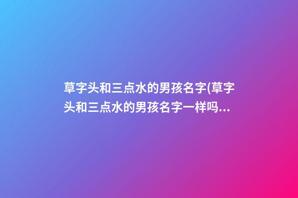 草字头和三点水的男孩名字(草字头和三点水的男孩名字一样吗)
