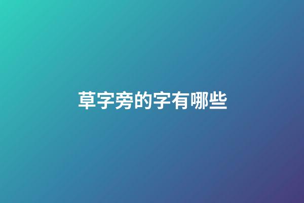 草字旁的字有哪些